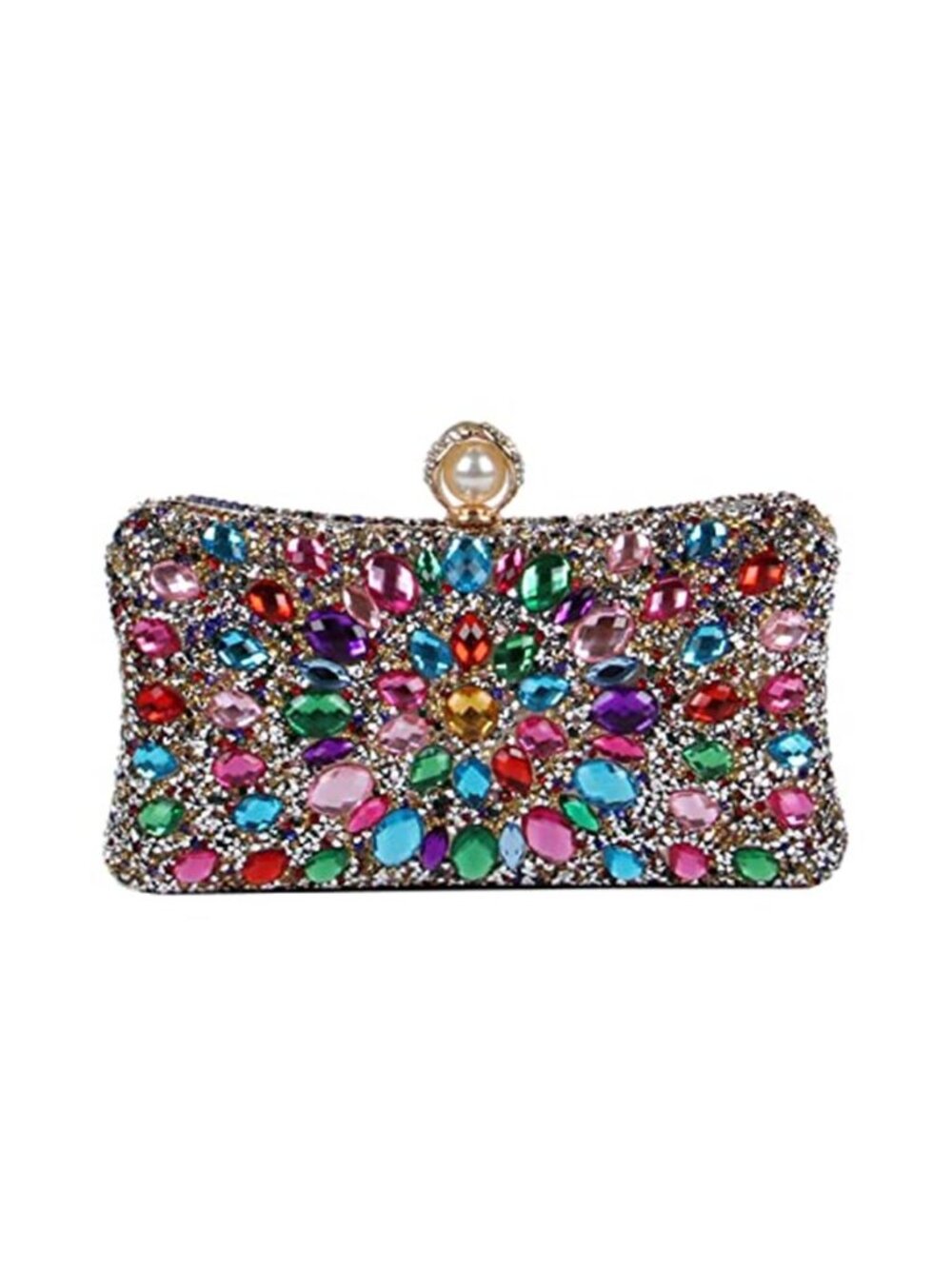 SUKUTU Women Rhinestone Evening Bag MultiColored Dazzling Crystal Clutch Bag